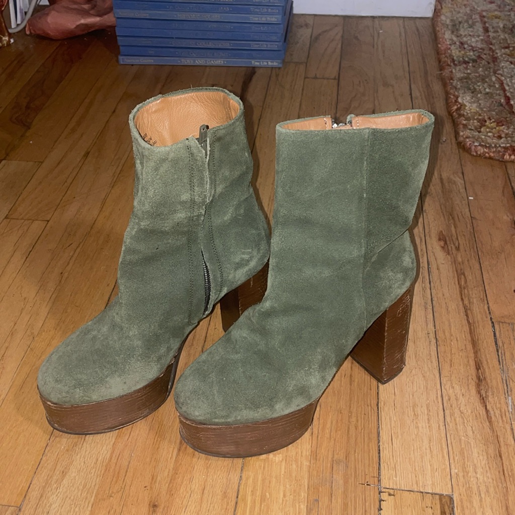 Free People Green Friday Nights Platform Bootie